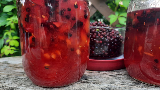 Elderberry and Peach Jam