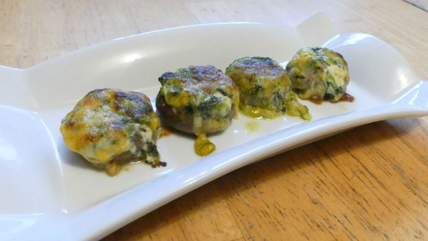 Garlic Mustard Stuffed Mushrooms