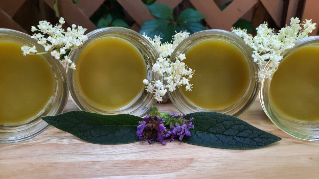 Comfrey, Heal-All, Elderflower Salve