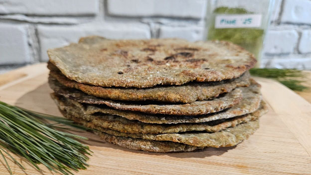 Pine-Flax Chickpea Flatbread