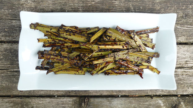 Roasted Cattail Leaves